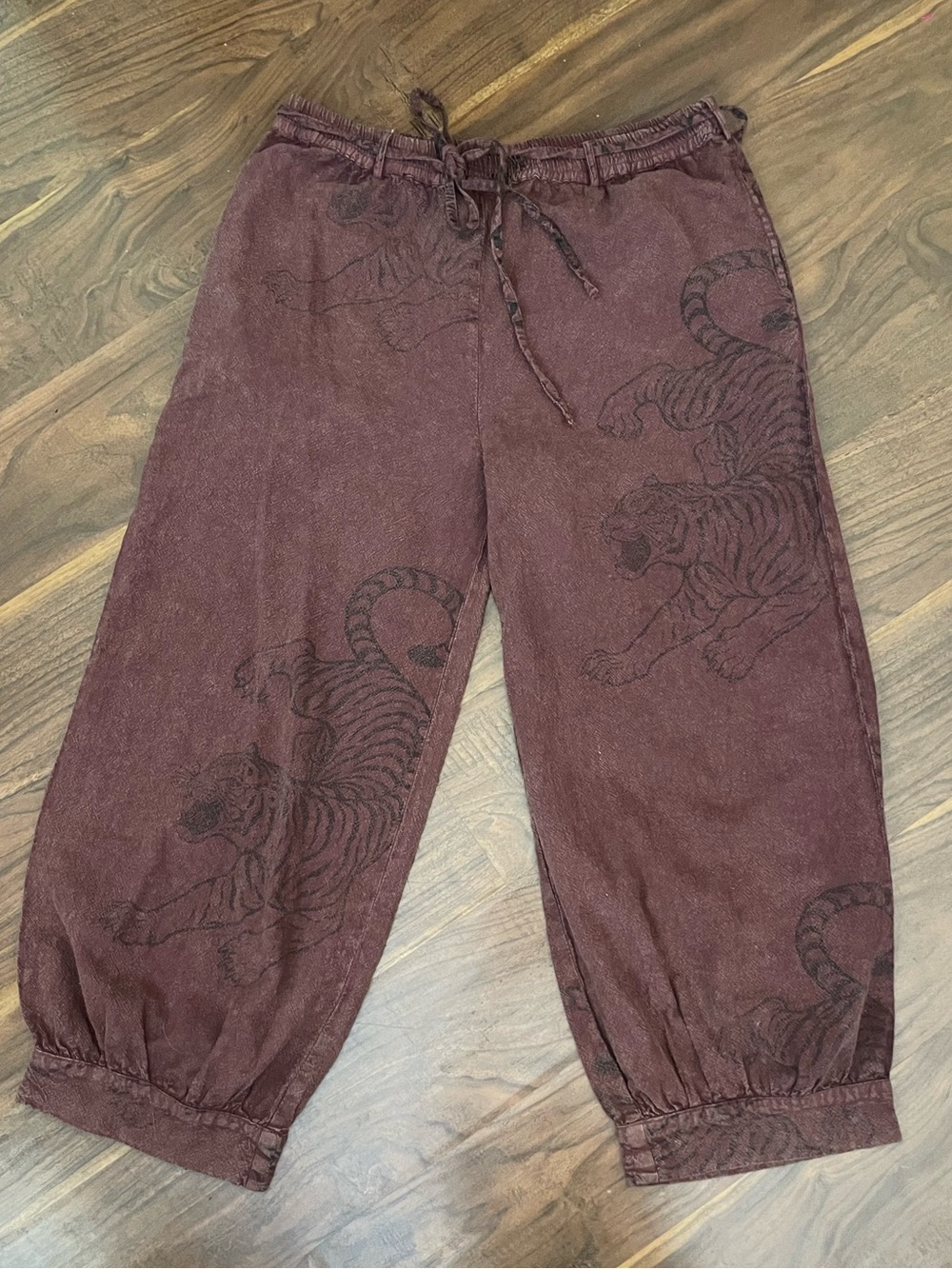 I Love Linen Tiger Harem Pants BNWT